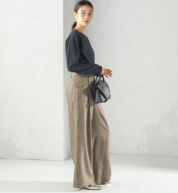 SHIPS for women「〈手洗い可能〉シャンブレー ポケット デザイン ワイド パンツ」|スラックス|