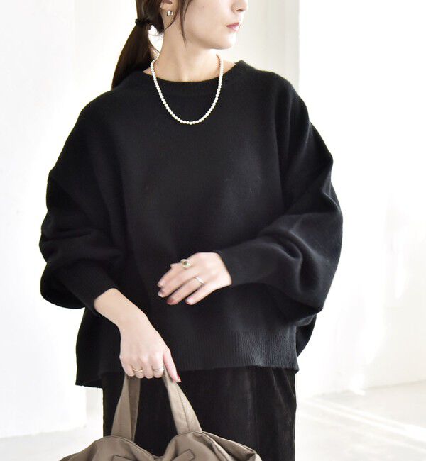 quaranciel「quaranciel:〈手洗い可能〉AQUA カシミヤ ミックス ドルマン ニット 25AW」|ニット・セーター|