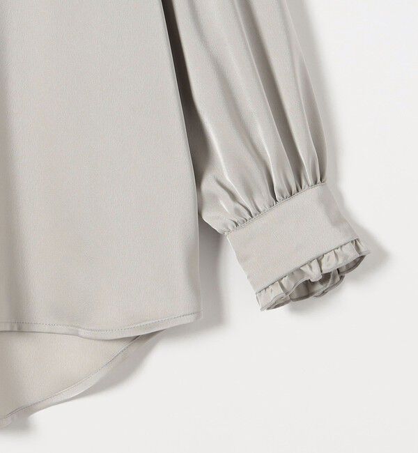 SHIPS any「《追加予約》SHIPS any:〈洗濯機可能〉サテン フリル カラー リボン シャツ ブラウス」|シャツ・ブラウス|