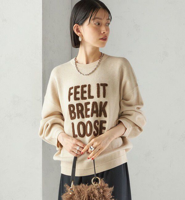 SHIPS for women「【WEB限定】〈手洗い可能〉サガラ 刺繍 ロゴ ニット プルオーバー」|ニット・セーター|