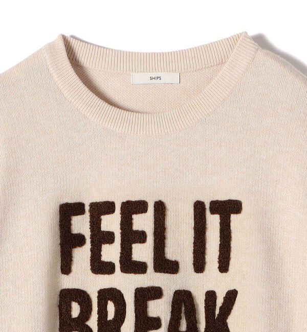 SHIPS for women「【WEB限定】〈手洗い可能〉サガラ 刺繍 ロゴ ニット プルオーバー」|ニット・セーター|