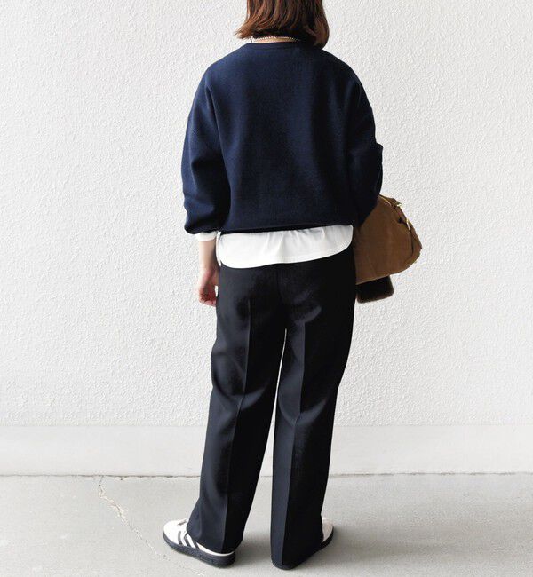 SHIPS for women「【WEB限定】〈手洗い可能〉サガラ 刺繍 ロゴ ニット プルオーバー」|ニット・セーター|