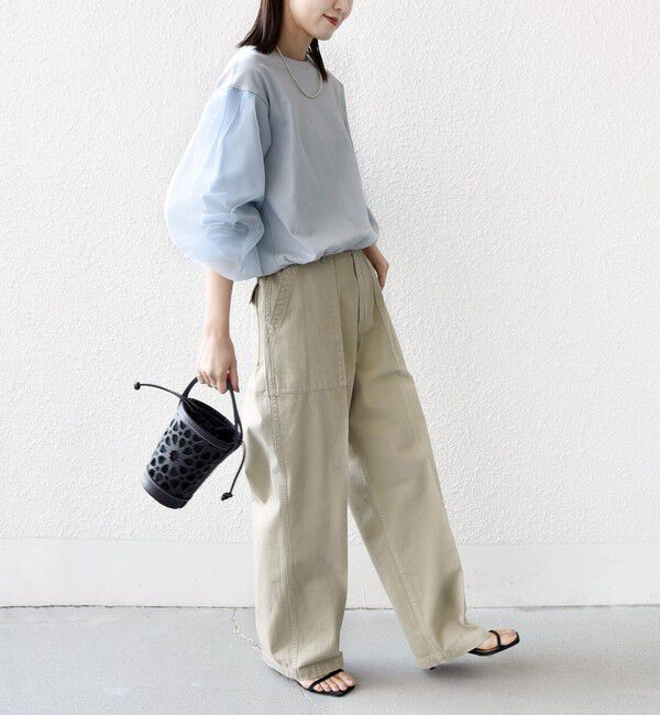 SHIPS for women「《一部追加予約》【WEB限定】〈手洗い可能〉シアー コンビ 裾 ドロスト プルオーバー」|プルオーバー|