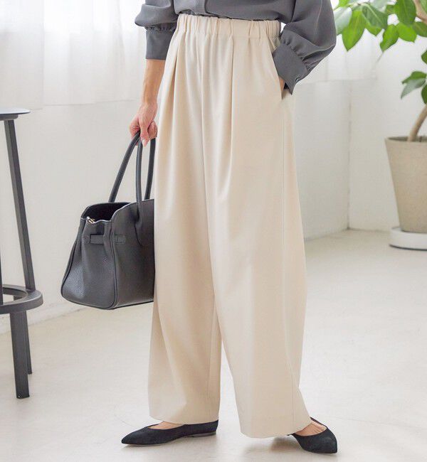 SHIPS for women「〈洗濯機可能〉ストレッチ ツイル イージー タック パンツ」|その他|