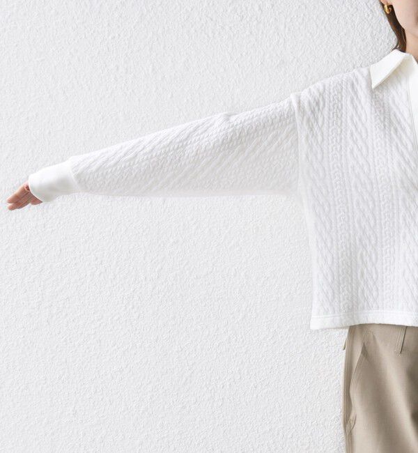 SHIPS for women「【WEB限定】〈手洗い可能〉ケーブル ジャージー ポロ プルオーバー」|Tシャツ・カットソー|