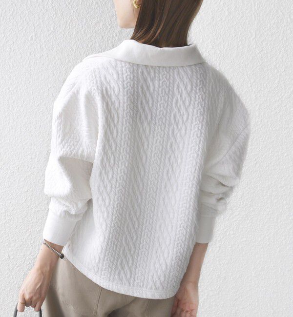 SHIPS for women「【WEB限定】〈手洗い可能〉ケーブル ジャージー ポロ プルオーバー」|Tシャツ・カットソー|