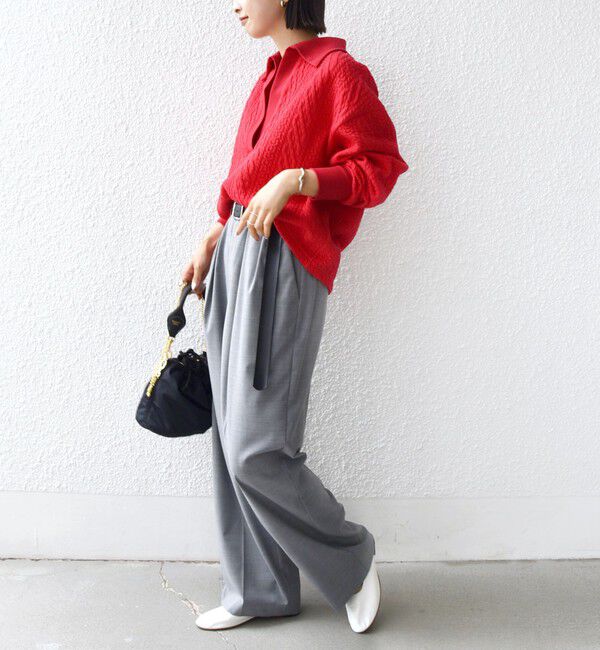 SHIPS for women「【WEB限定】〈手洗い可能〉ケーブル ジャージー ポロ プルオーバー」|Tシャツ・カットソー|