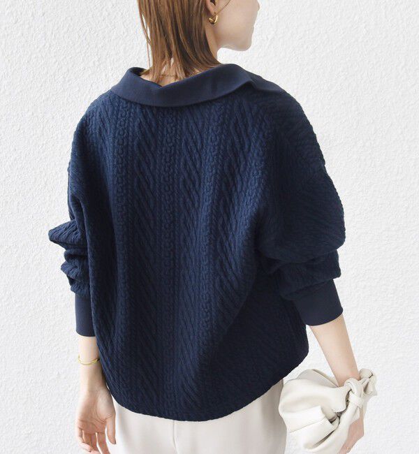 SHIPS for women「【WEB限定】〈手洗い可能〉ケーブル ジャージー ポロ プルオーバー」|Tシャツ・カットソー|