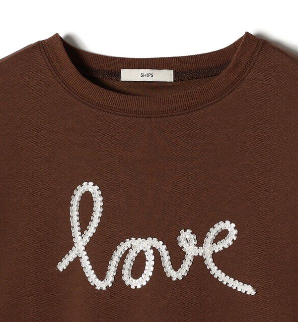 SHIPS for women「【WEB限定】〈手洗い可能〉ファンシー コード 刺繍 ダンボール カットソー」|スウェット・ジャージ|