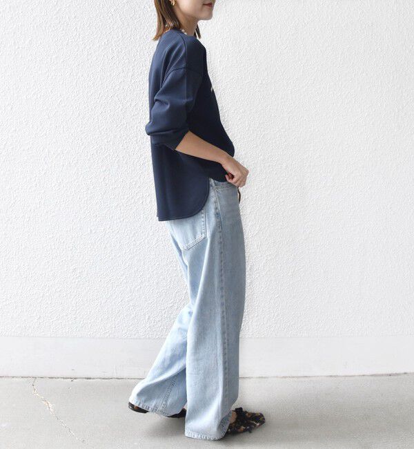 SHIPS for women「【WEB限定】〈手洗い可能〉ファンシー コード 刺繍 ダンボール カットソー」|スウェット・ジャージ|