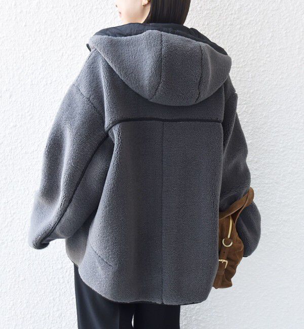 SHIPS for women「【WEB限定】ボア 配色 フード ブルゾン」|ブルゾン・スタジャン|