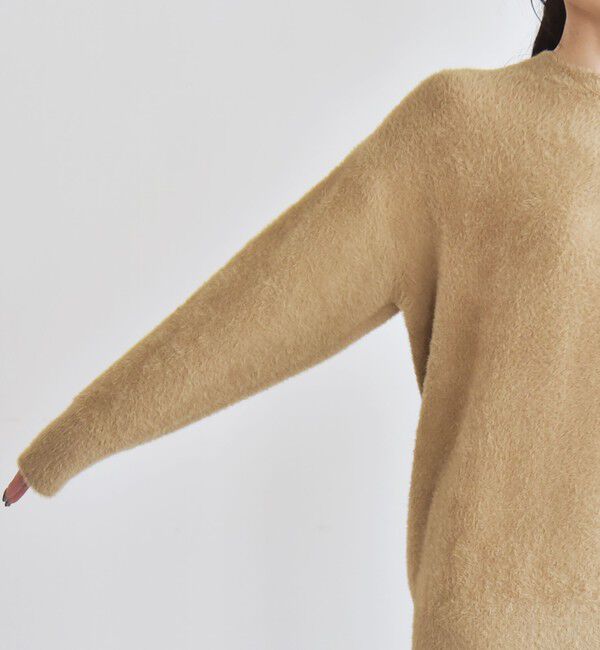 quaranciel「quaranciel:〈手洗い可能〉ファーライク クルーネック ニット プルオーバー」|ニット・セーター|