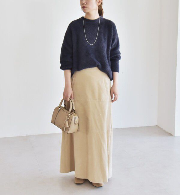 quaranciel「quaranciel:〈手洗い可能〉ファーライク クルーネック ニット プルオーバー」|ニット・セーター|