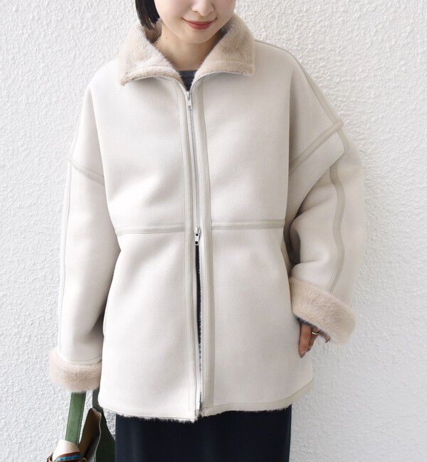 SHIPS for women「フェイク ムートン ジップ コート」|その他|