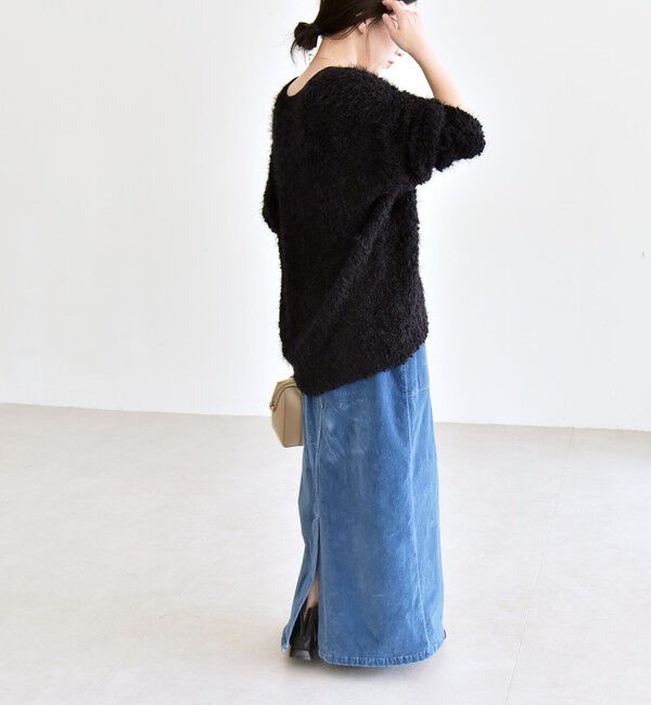 quaranciel「quaranciel:〈手洗い可能〉ネップツイード Vネック ニット カーディガン」|カーディガン|