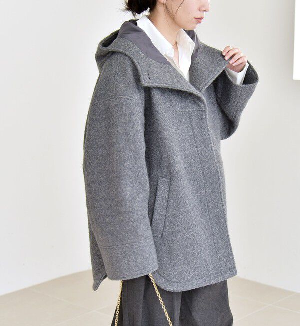 quaranciel「quaranciel: スタンドカラー フーデット ミディ コート」|その他|