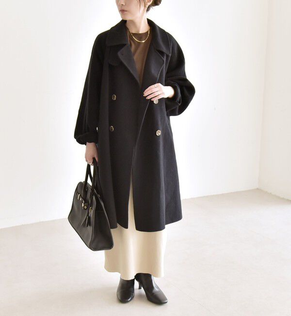 quaranciel「quaranciel: リバー スタンド & テーラード ダブルブレスト Aライン コート」|その他|