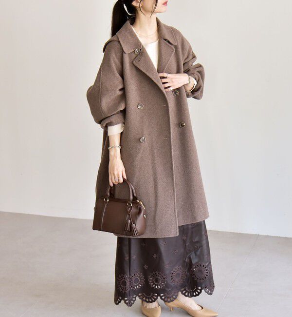 quaranciel「quaranciel: リバー スタンド & テーラード ダブルブレスト Aライン コート」|その他|