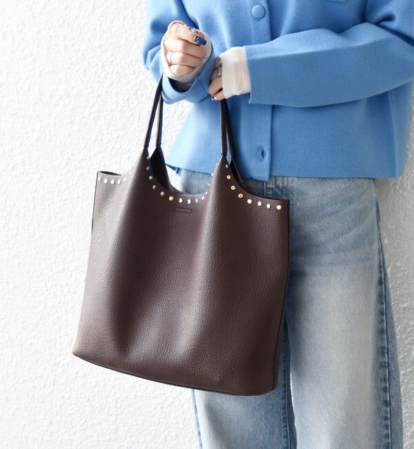 SHIPS any「【WEB限定】SHIPS any: ポーチ付き スタッズ A4 トート バッグ」|トートバッグ|