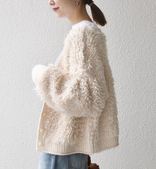 SHIPS any「SHIPS any: ループ ニット Vネック ショート カーディガン」|カーディガン|