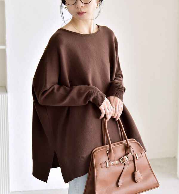 quaranciel「quaranciel:〈洗濯機可能〉ボートネック ワイド ニット プルオーバー」|ニット・セーター|