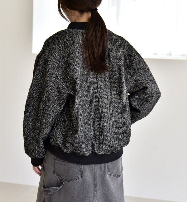quaranciel「quaranciel: ツイード ダブル ジップ ブルゾン」|ブルゾン・スタジャン|