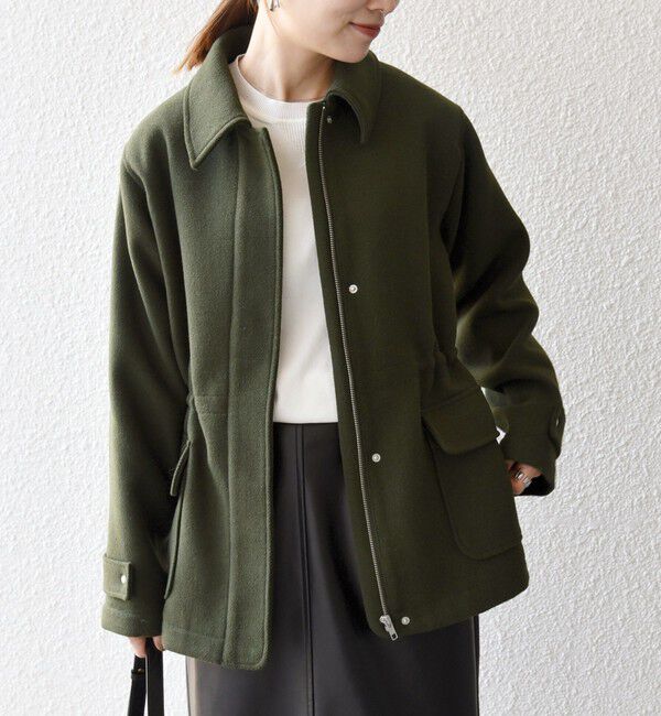 SHIPS any「SHIPS any: メルトン ジップ フィールド コート」|その他|オリーブ