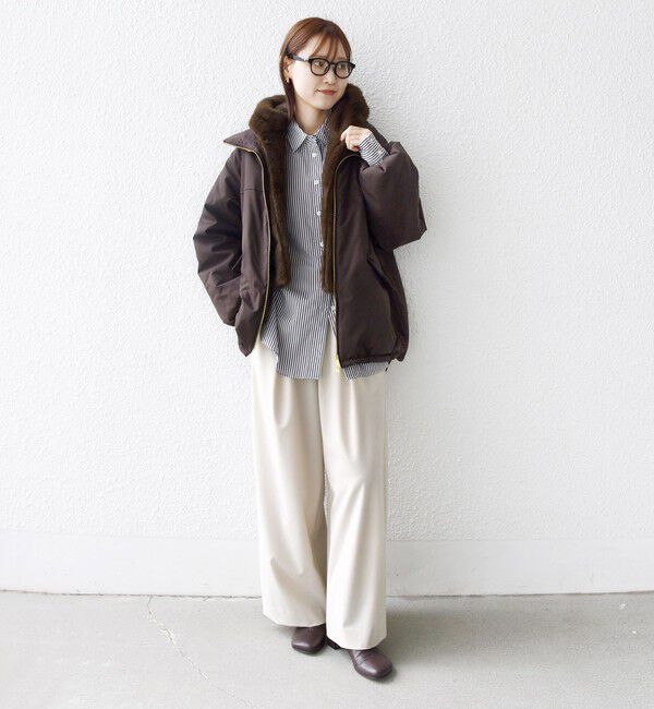 SHIPS for women「【WEB限定】2WAY フェイクファー 中綿 ブルゾン」|ブルゾン・スタジャン|