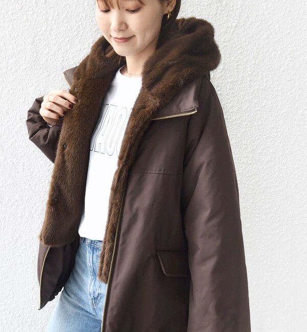 SHIPS for women「【WEB限定】2WAY フェイクファー 中綿 ブルゾン」|ブルゾン・スタジャン|