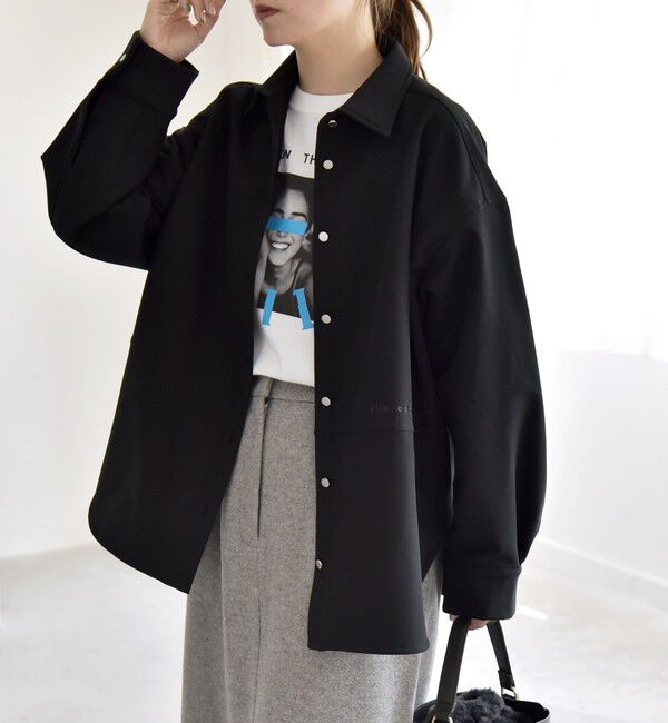 quaranciel「quaranciel:〈洗濯機可能〉ロゴ 刺繍 ウォーム シャツ」|シャツ・ブラウス|