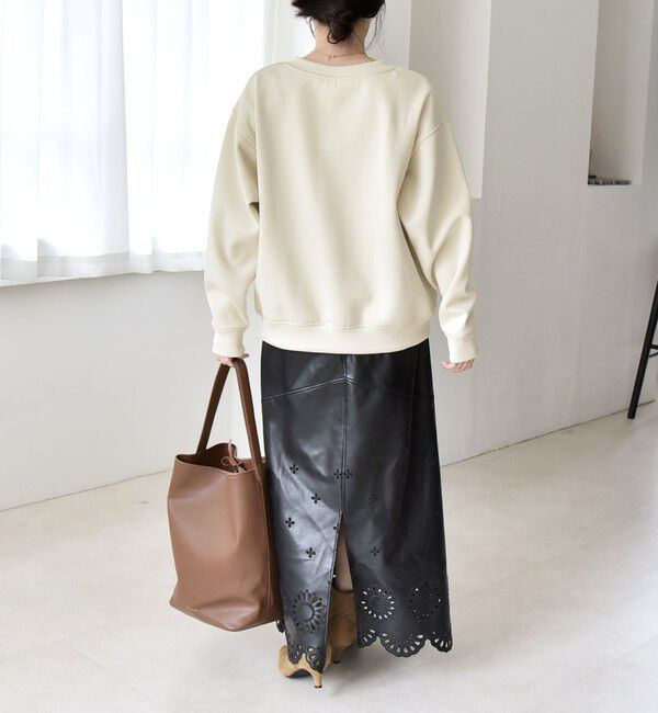 quaranciel「quaranciel:〈洗濯機可能〉スタッズ ロゴ ダンボール スウェット カーディガン」|スウェット・ジャージ|