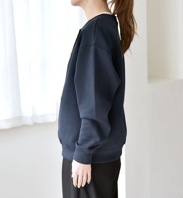 quaranciel「quaranciel:〈洗濯機可能〉スタッズ ロゴ ダンボール スウェット カーディガン」|スウェット・ジャージ|