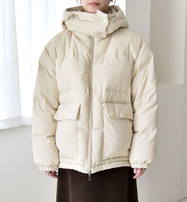 quaranciel「quaranciel: フーディー & ハイネック 2way ショート ダウン ジャケット」|ダウン|