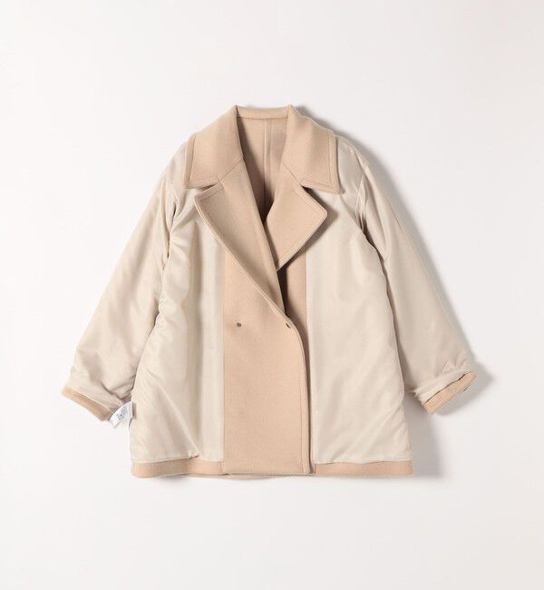 quaranciel「quaranciel: PURE WOOL ダブルブレスト テーラード ハーフ コート」|ピーコート|