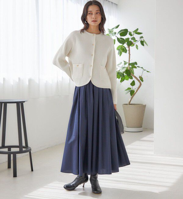 SHIPS for women「〈手洗い可能〉モール リブ クルーネック カーディガン」|カーディガン|