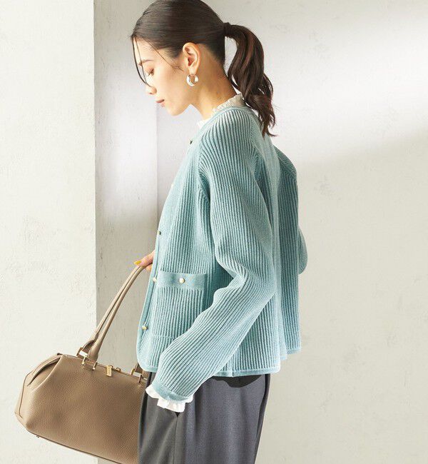 SHIPS for women「〈手洗い可能〉モール リブ クルーネック カーディガン」|カーディガン|