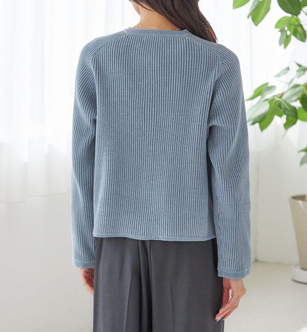 SHIPS for women「〈手洗い可能〉モール リブ クルーネック カーディガン」|カーディガン|