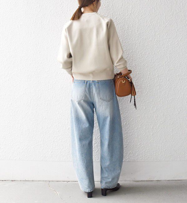 SHIPS any「SHIPS any:〈手洗い可能〉パールモチーフ ビジュー クルーネック ニット」|ニット・セーター|