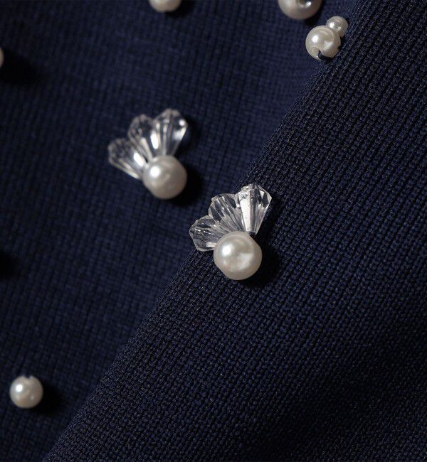 SHIPS any「SHIPS any:〈手洗い可能〉パールモチーフ ビジュー クルーネック ニット」|ニット・セーター|