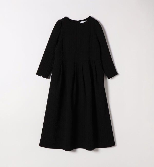 SHIPS any「SHIPS any:〈手洗い可能〉ジャカード ウエスト タック ノーカラー ワンピース［NAVY BLUE］」|ワンピース|