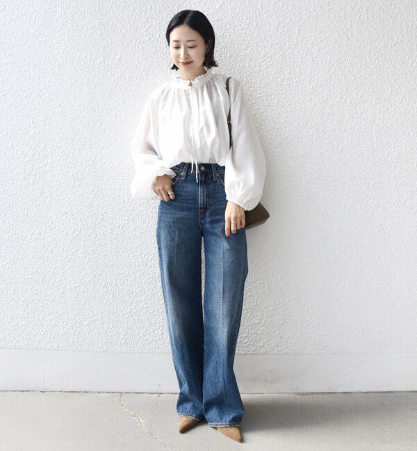 SHIPS for women「〈手洗い可能〉シアー タンブラー リボン デザイン 長袖 ブラウス」|シャツ・ブラウス|