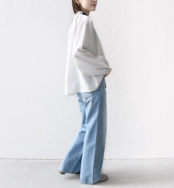 SHIPS for women「〈手洗い可能〉シアー タンブラー リボン デザイン 長袖 ブラウス」|シャツ・ブラウス|