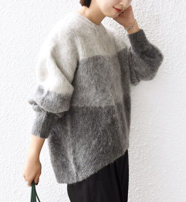 SHIPS for women「【WEB限定】〈手洗い可能〉モヘヤ混 グラデーション ニット プルオーバー」|ニット・セーター|