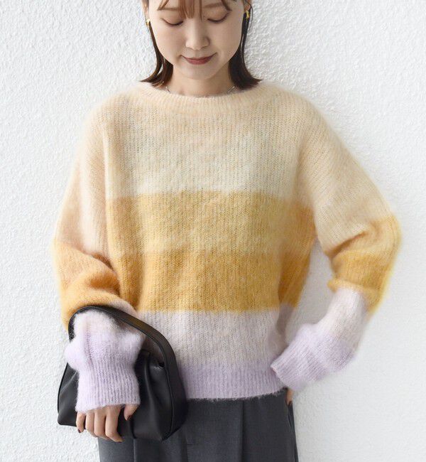 SHIPS for women「【WEB限定】〈手洗い可能〉モヘヤ混 グラデーション ニット プルオーバー」|ニット・セーター|