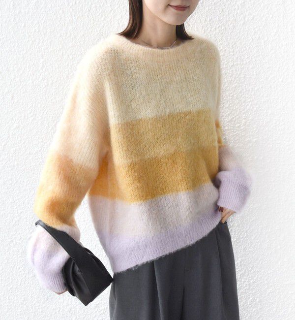 SHIPS for women「【WEB限定】〈手洗い可能〉モヘヤ混 グラデーション ニット プルオーバー」|ニット・セーター|