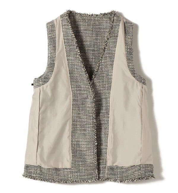 SHIPS for women「トライスピン 杢 ツイード カラーレス ジレ（セレモニー対応可）」|ベスト・ジレ|