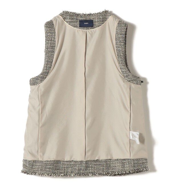 SHIPS for women「トライスピン 杢 ツイード カラーレス ジレ（セレモニー対応可）」|ベスト・ジレ|