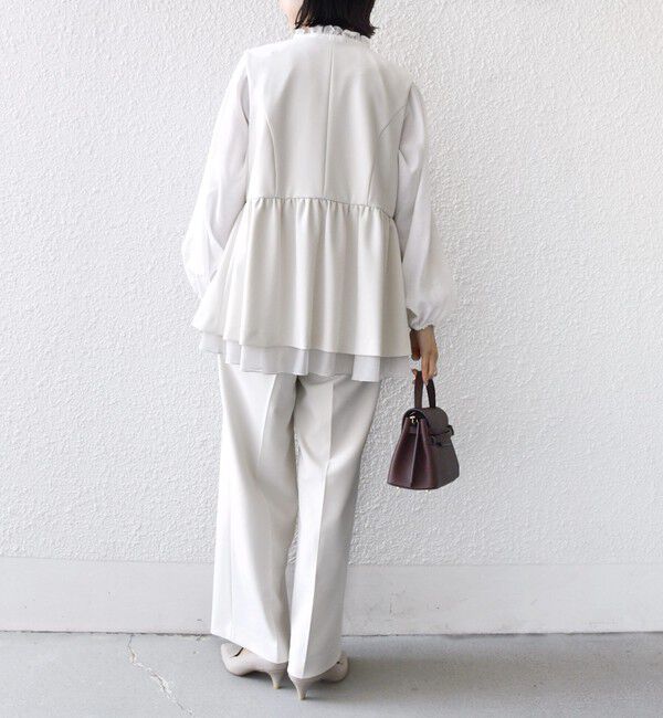 SHIPS for women「ダブル クロス レイヤード ペプラム ジレ（セレモニー対応可）」|ベスト・ジレ|