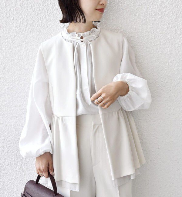 SHIPS for women「ダブル クロス レイヤード ペプラム ジレ（セレモニー対応可）」|ベスト・ジレ|