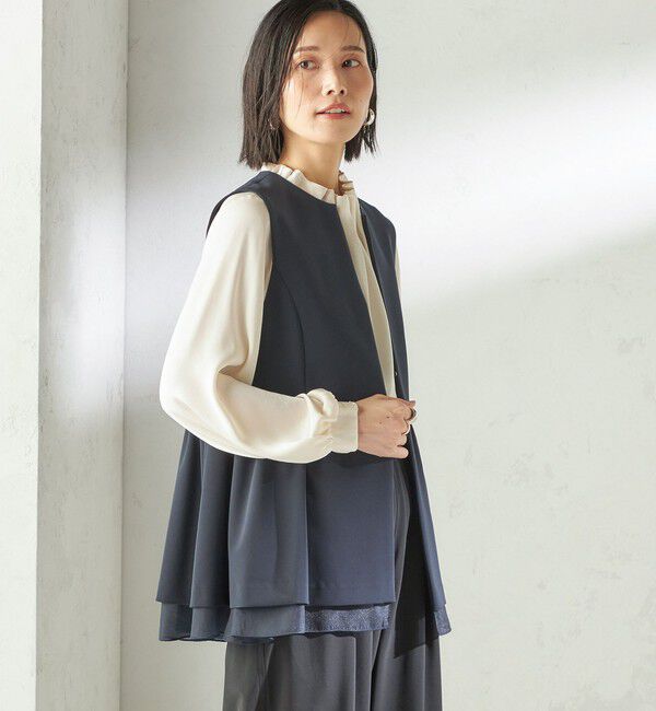 SHIPS for women「ダブル クロス レイヤード ペプラム ジレ（セレモニー対応可）」|ベスト・ジレ|